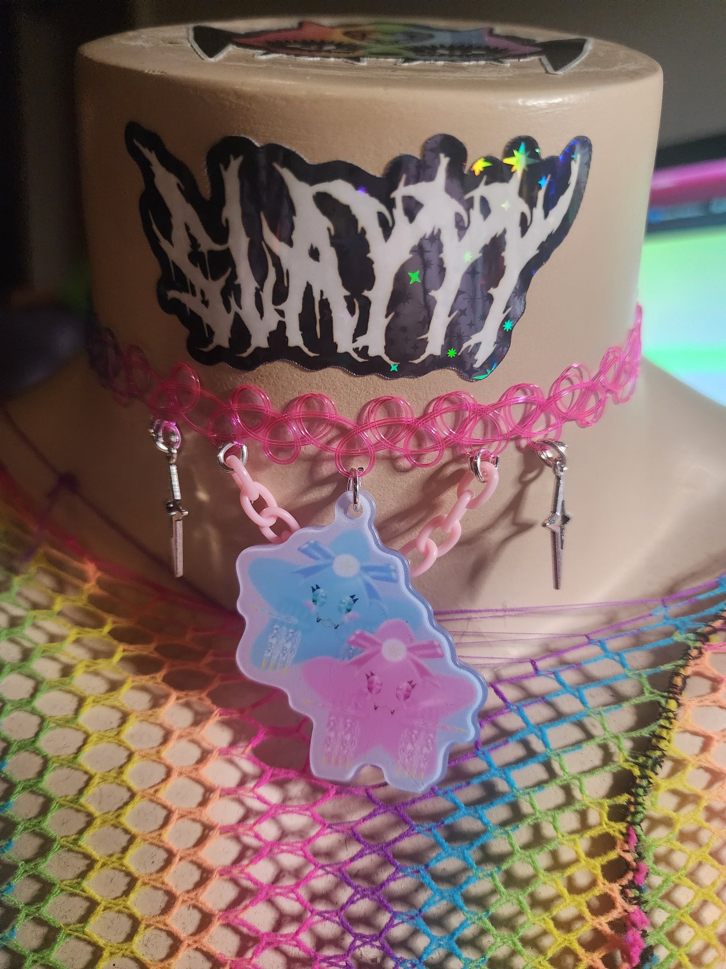 TWINSTARS - Stretchy Choker (PINK)