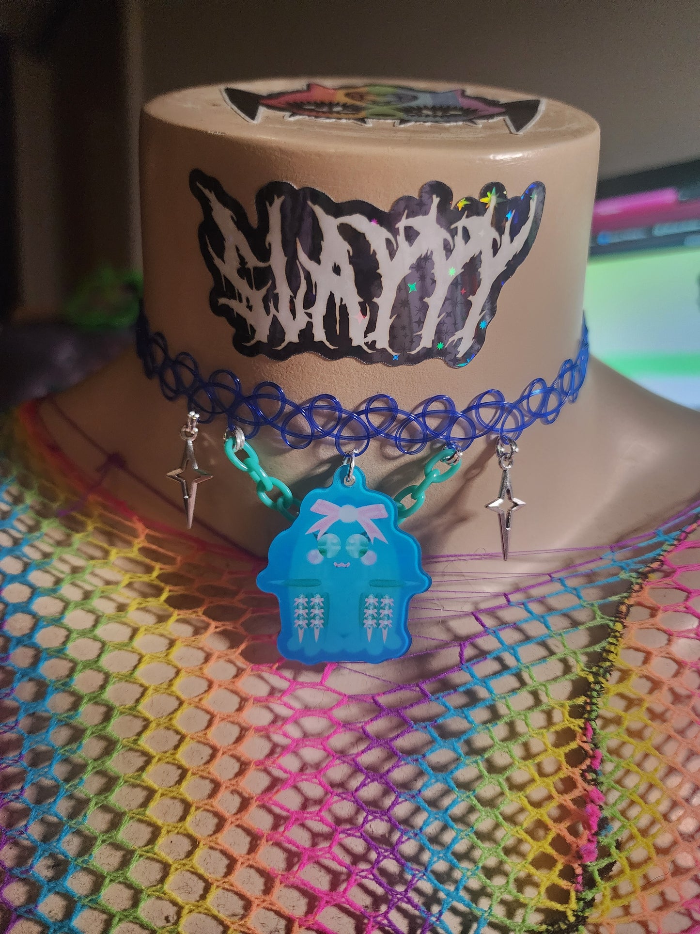 HANGYODON - Stretchy Choker (BLUE)