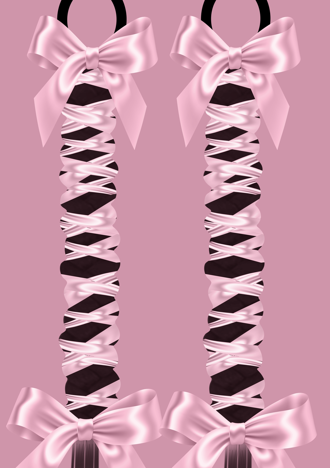 42" Plaits Satin Bow Hair-Tie - 1x string image 0