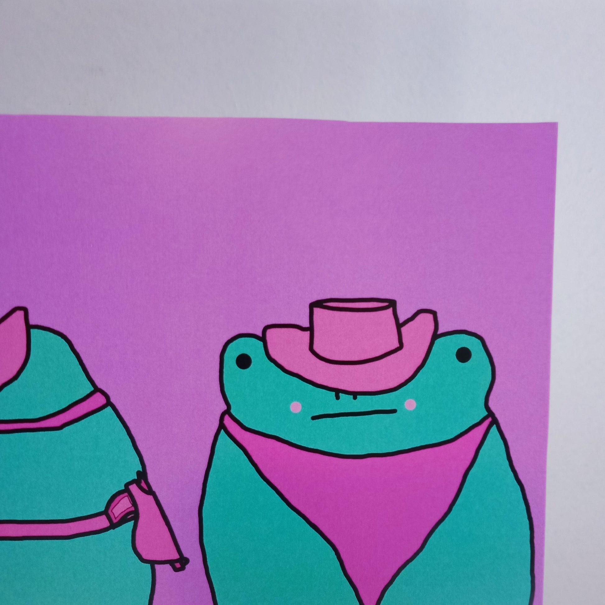 Pink Cowboy Frog A5 Print image 2