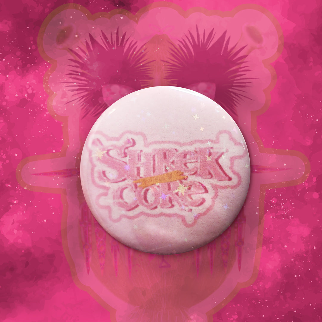 Shrekcore Words Pink - BIG BADGES image 0