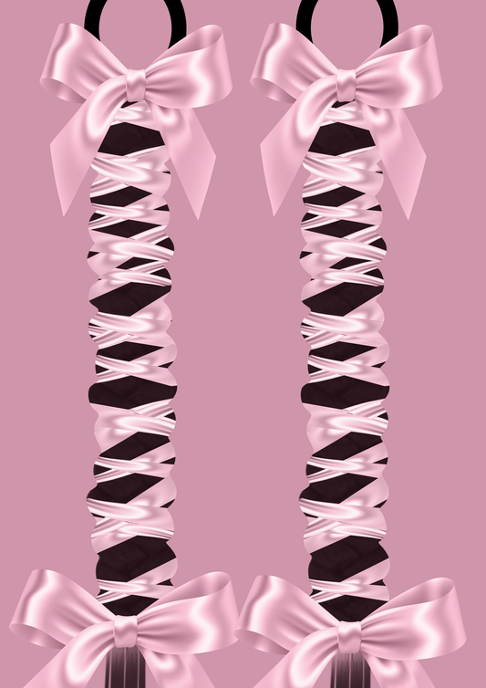 30" Plaits Satin Bow Hair-Tie - 1x string image 0