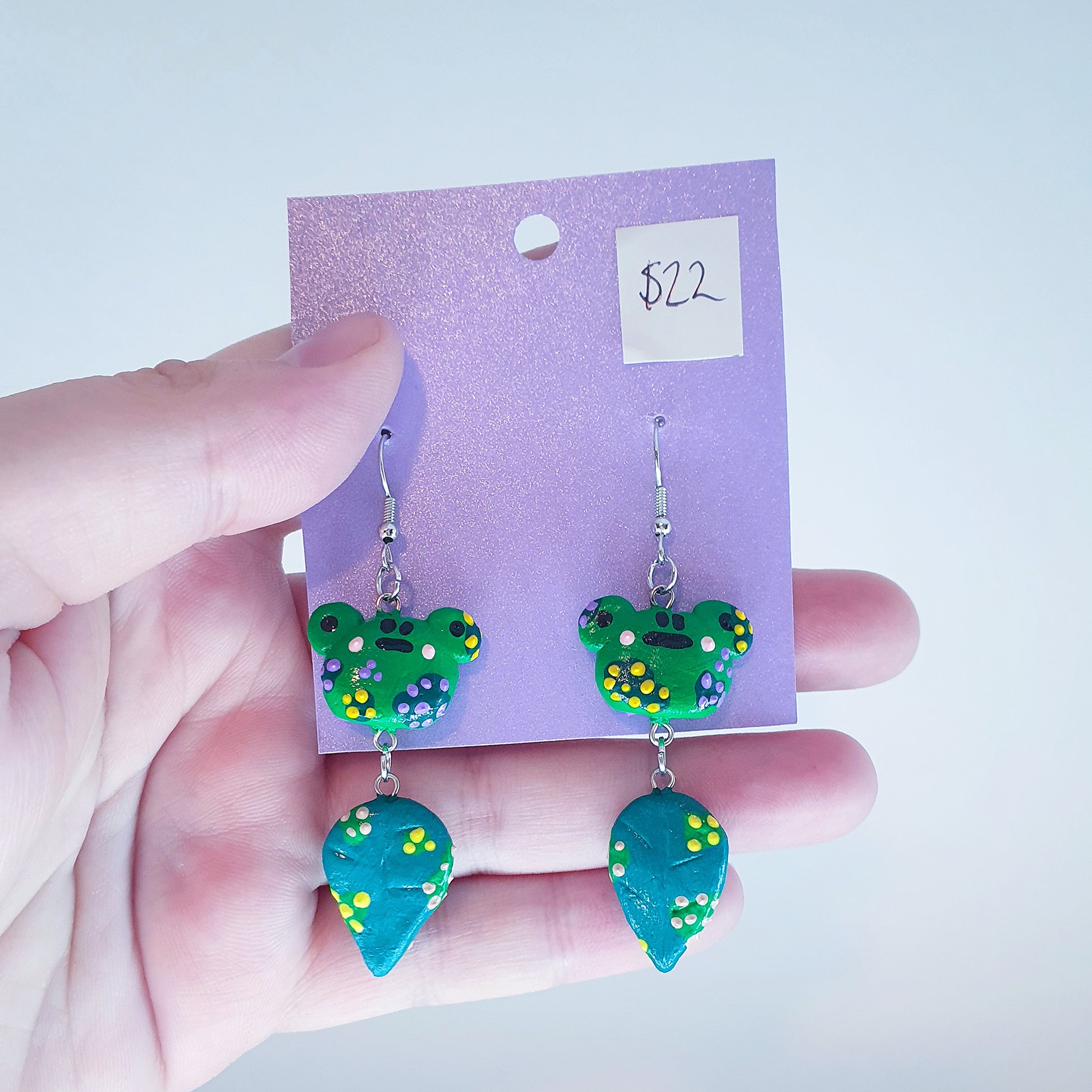 Frog & Leaf Earrings image 2