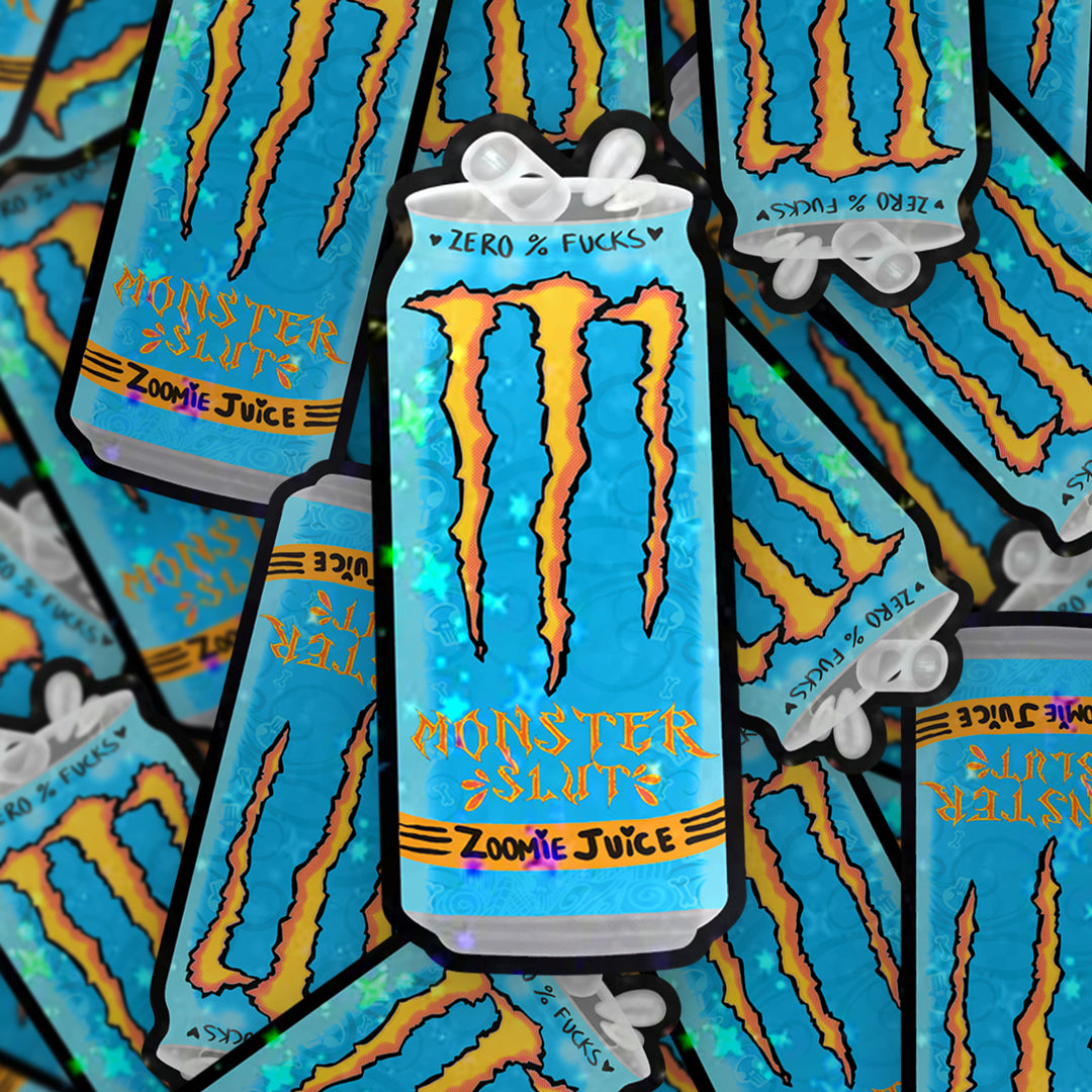 MONSTER SL#T ORANGE/BLUE - STICKER image 0