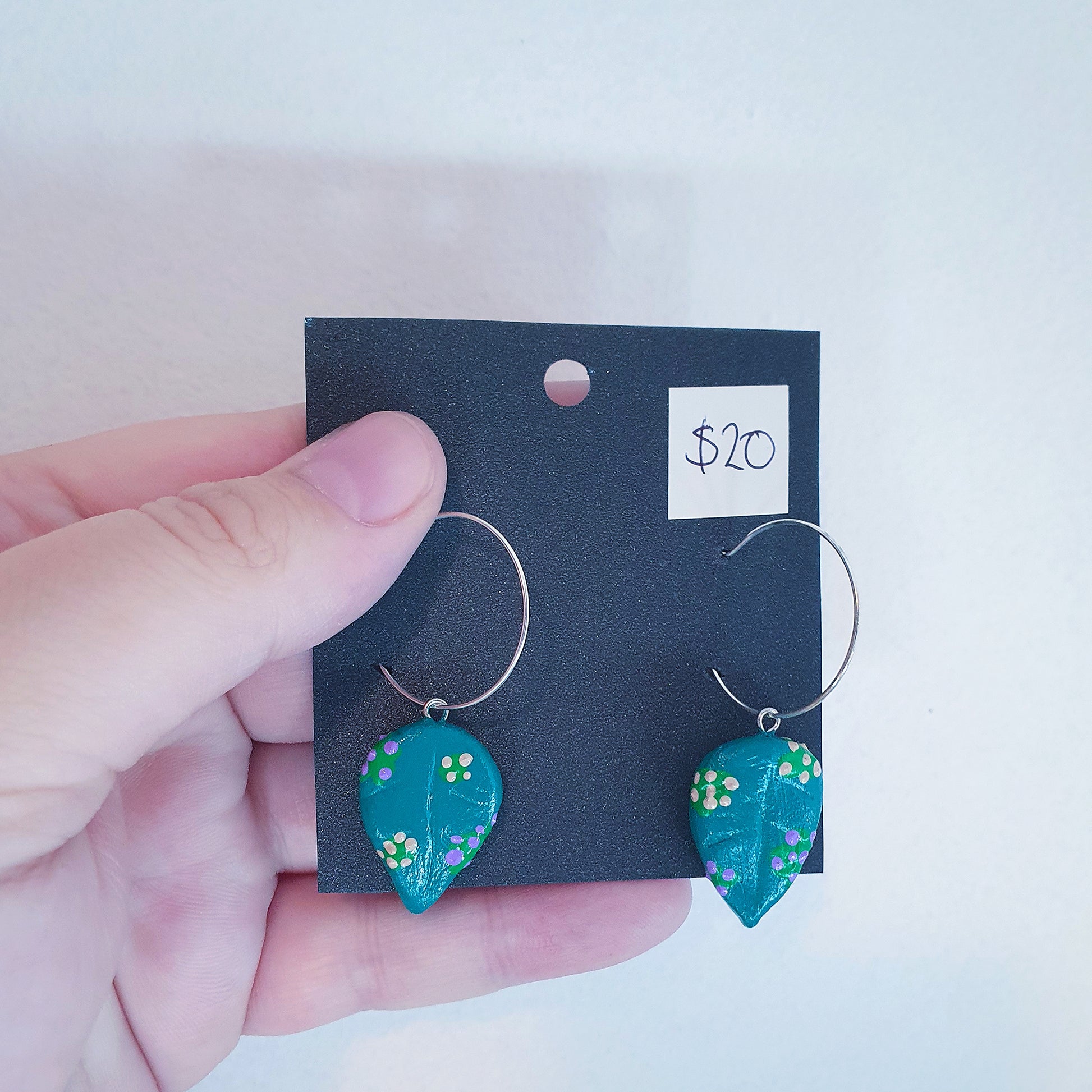 Leaf Hoop Earrings image 0