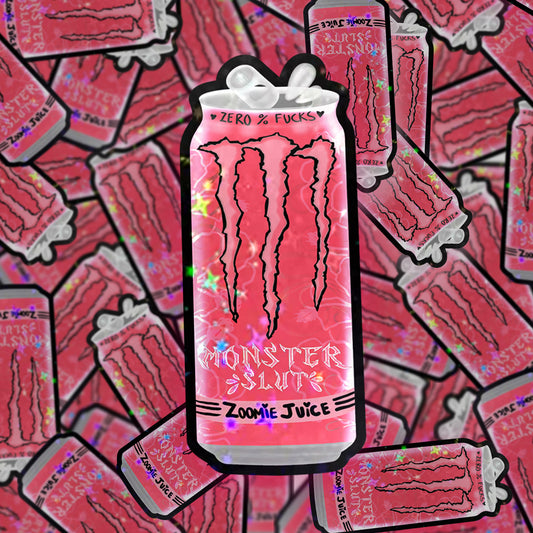 Monster-Slut Can Pink- STICKER image 0