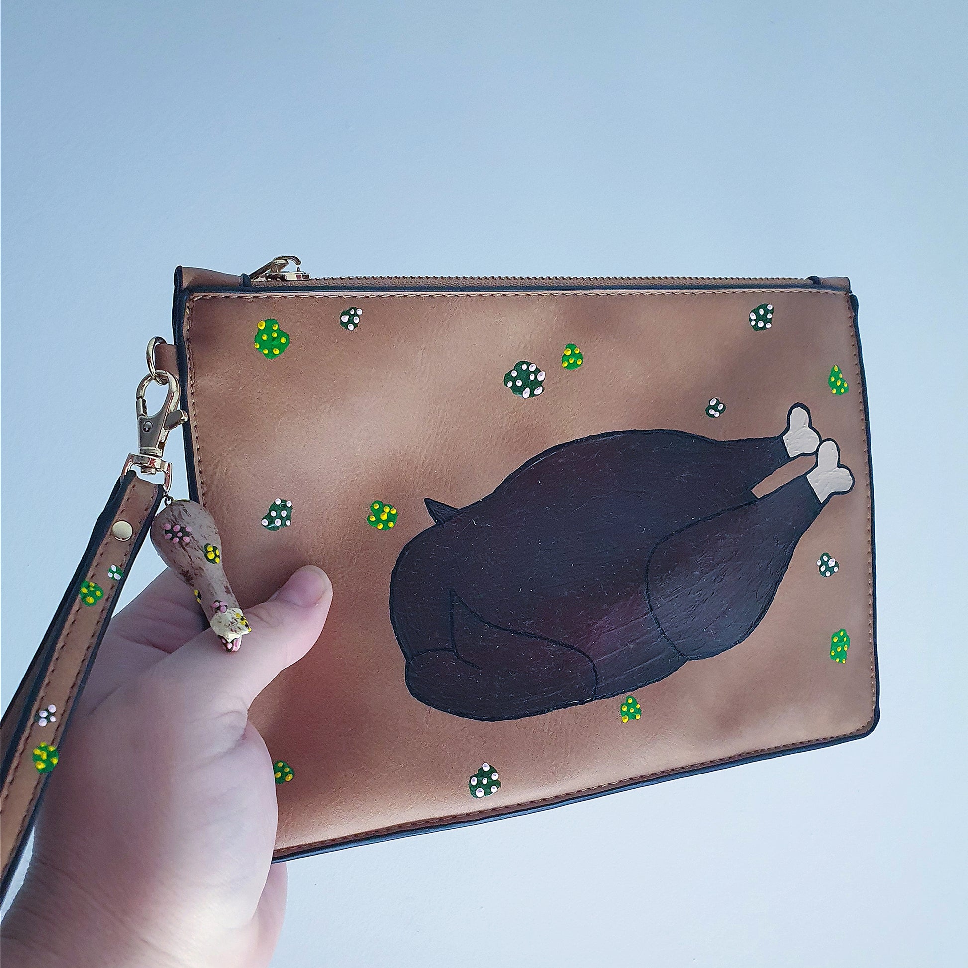 Roast Chicken Hand Painted Handbag image 6