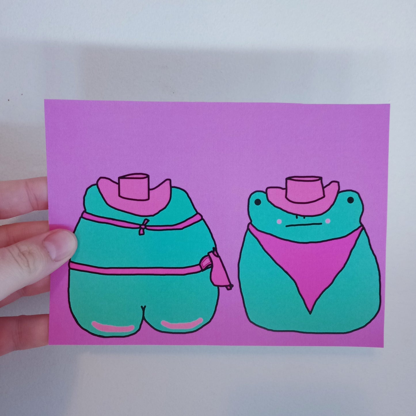 Pink Cowboy Frog A5 Print image 0