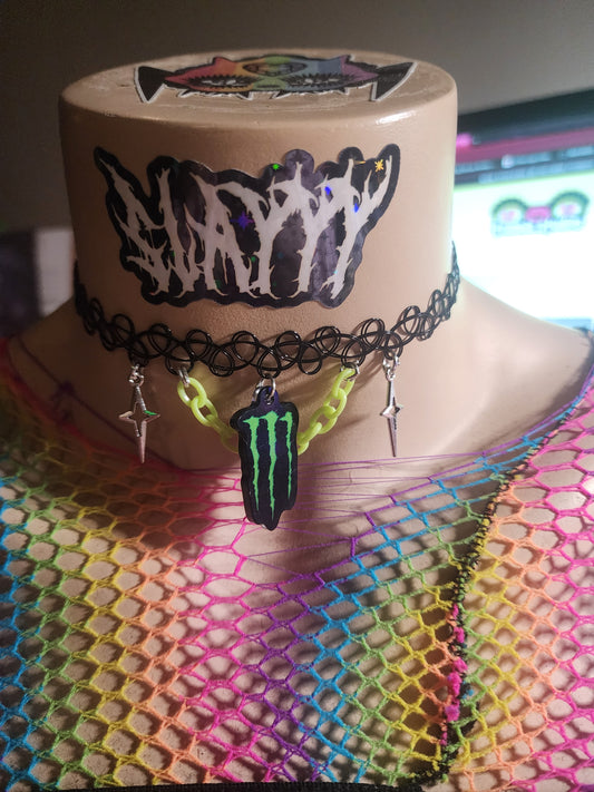 MONSTERSL#T M GREEN - Stretchy Choker