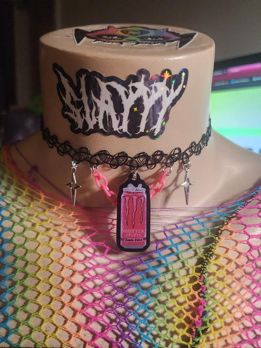 MONSTERSL#T CAN PINK - Stretchy Choker