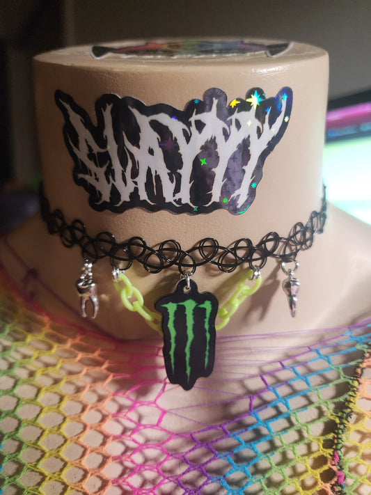 MONSTERSL#T M GREEN - Stretchy Choker (TEEF EDITION)