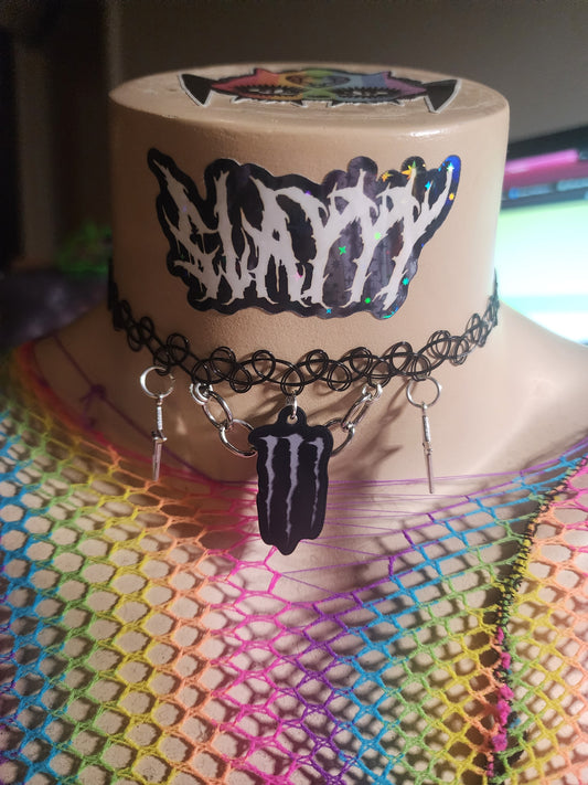 MONSTERSL#T M WHITE - Stretchy Choker