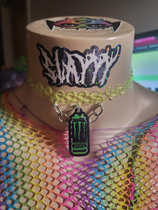 MONSTERSL#T CAN GREEN - Stretchy Choker