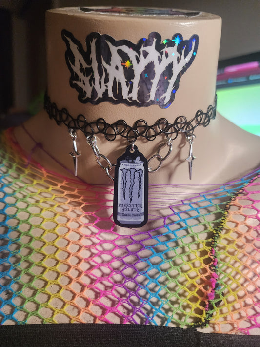 MONSTERSL#T CAN WHITE - Stretchy Choker