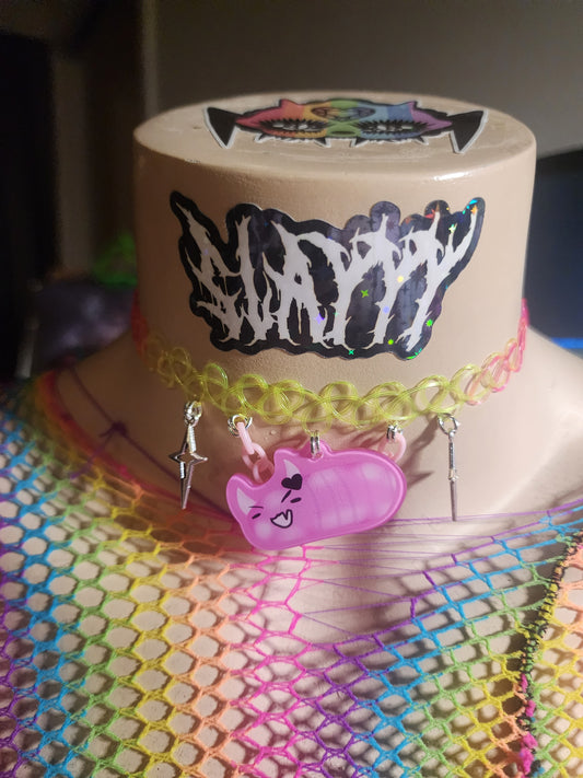 MOUSSEY WORM  - Stretchy Choker  (NEON)