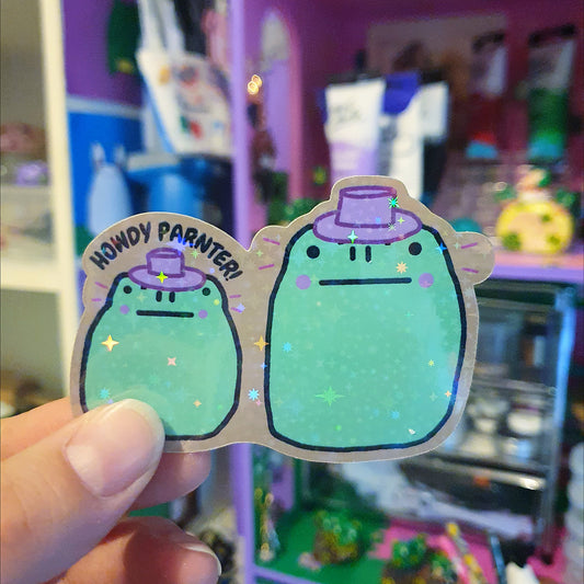 Howdy Large Sticker (Sparkly) image 0