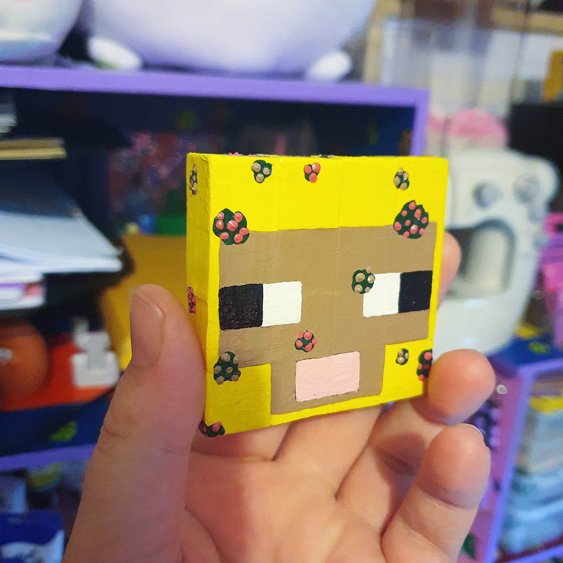 Yellow Sheep Minecraft Block Art image 1
