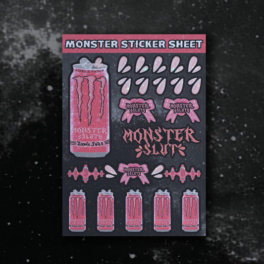 MONSTER SL#T PINK - STICKERSHEET image 0
