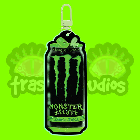 Monster Sl#t Can GREEN - Keychain image 0