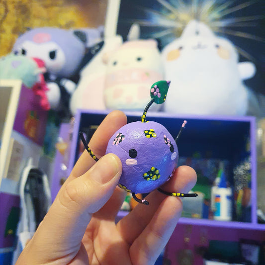 Lilac Junimo Clay Ornament (Stardew Valley) image 1