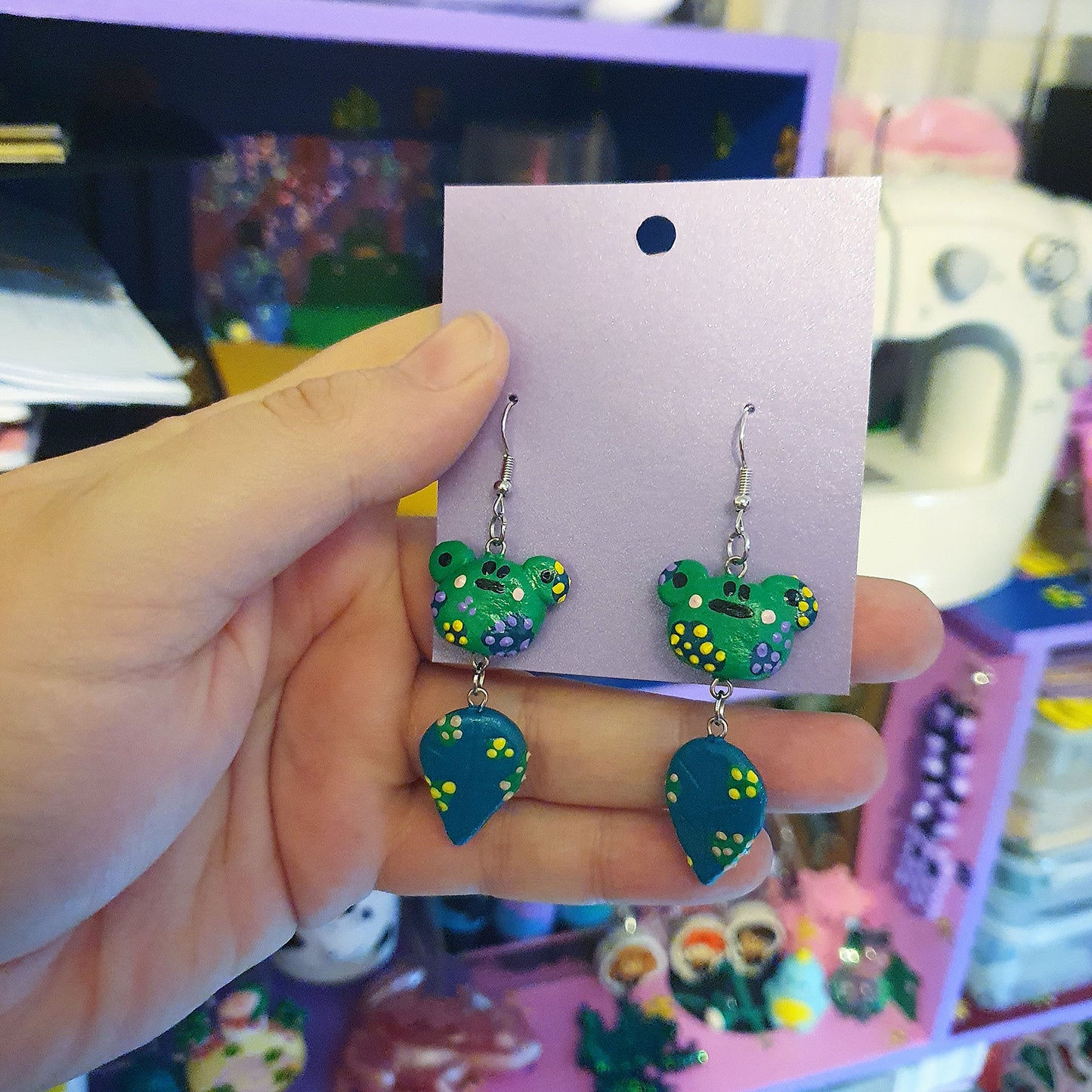 Frog & Leaf Earrings image 3