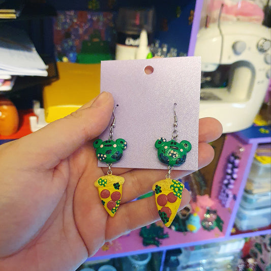 Frog & Pizza Earrings image 1