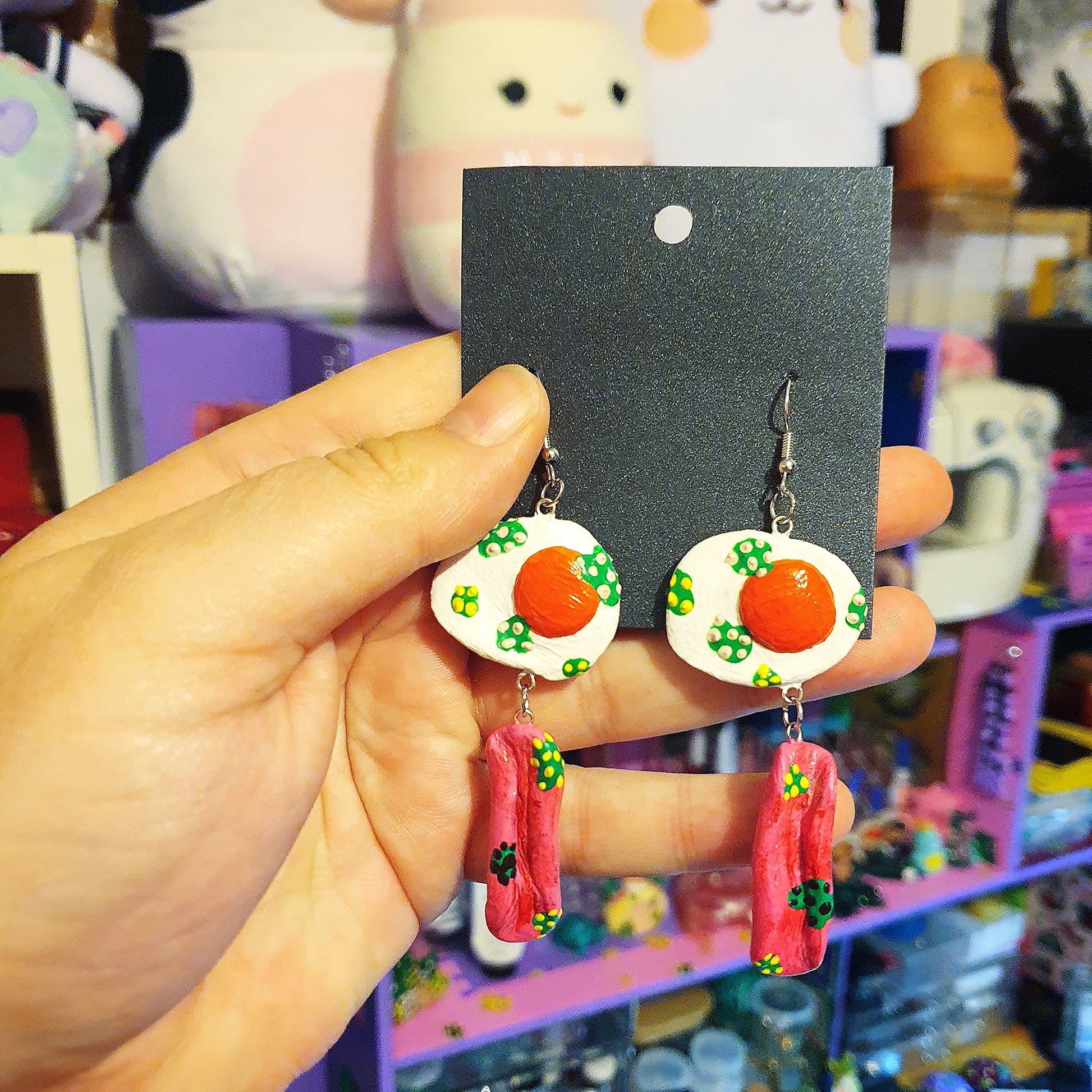 Egg & Bacon Earrings image 1