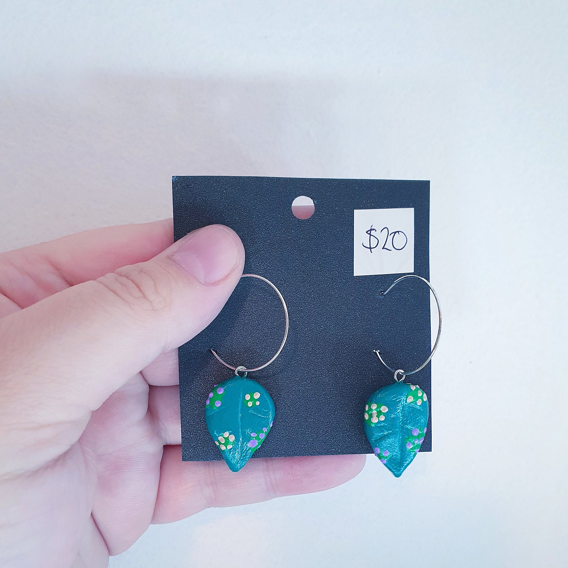 Leaf Hoop Earrings image 2