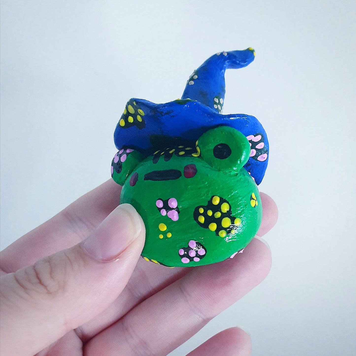 Wizard Frog Clay Ornament (Blue Hat) image 4