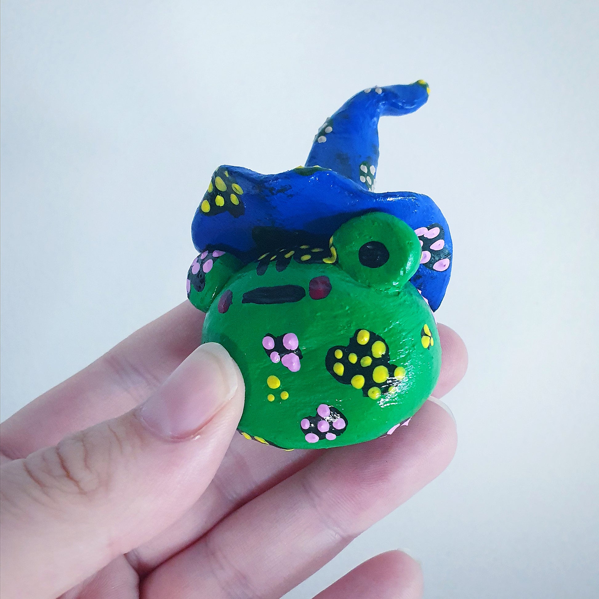 Wizard Frog Clay Ornament (Blue Hat) image 4