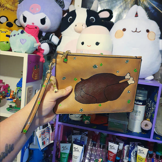 Roast Chicken Hand Painted Handbag image 1