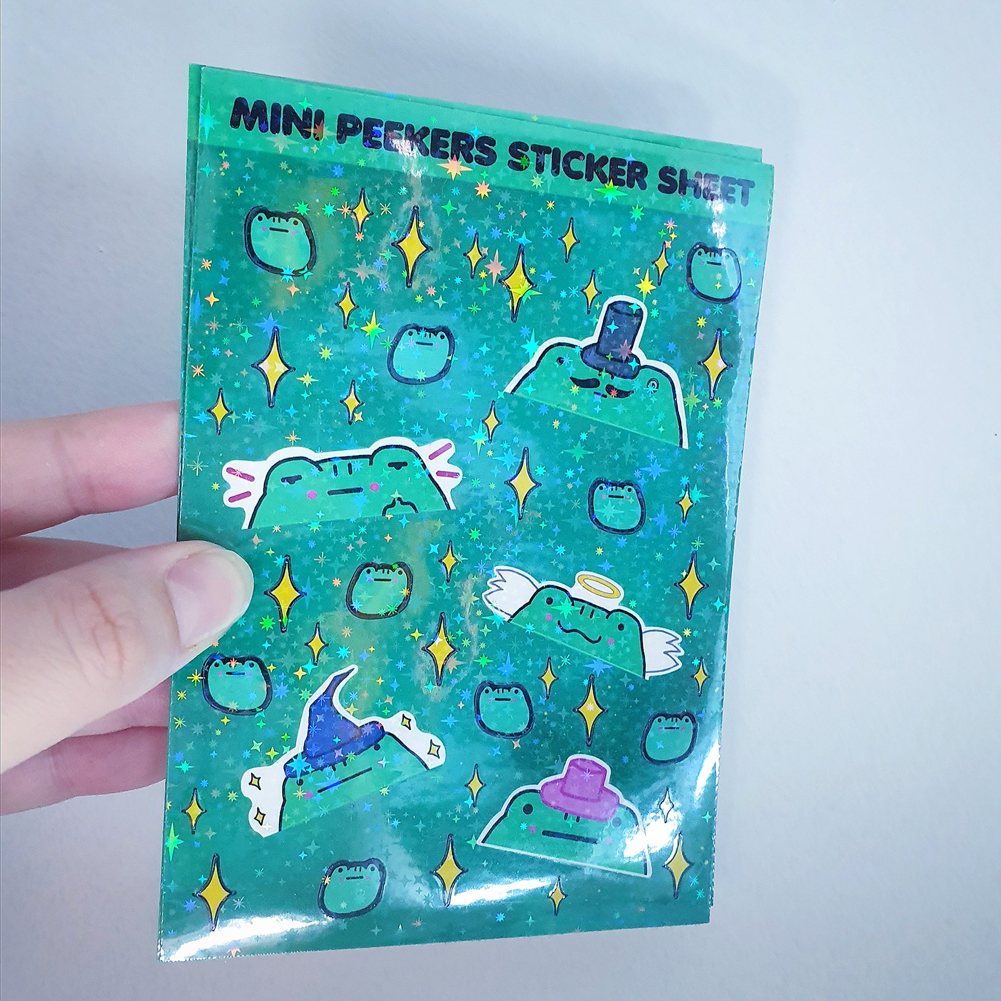 Mini Frog Peekers Sticker Sheet (Sparkly) image 2