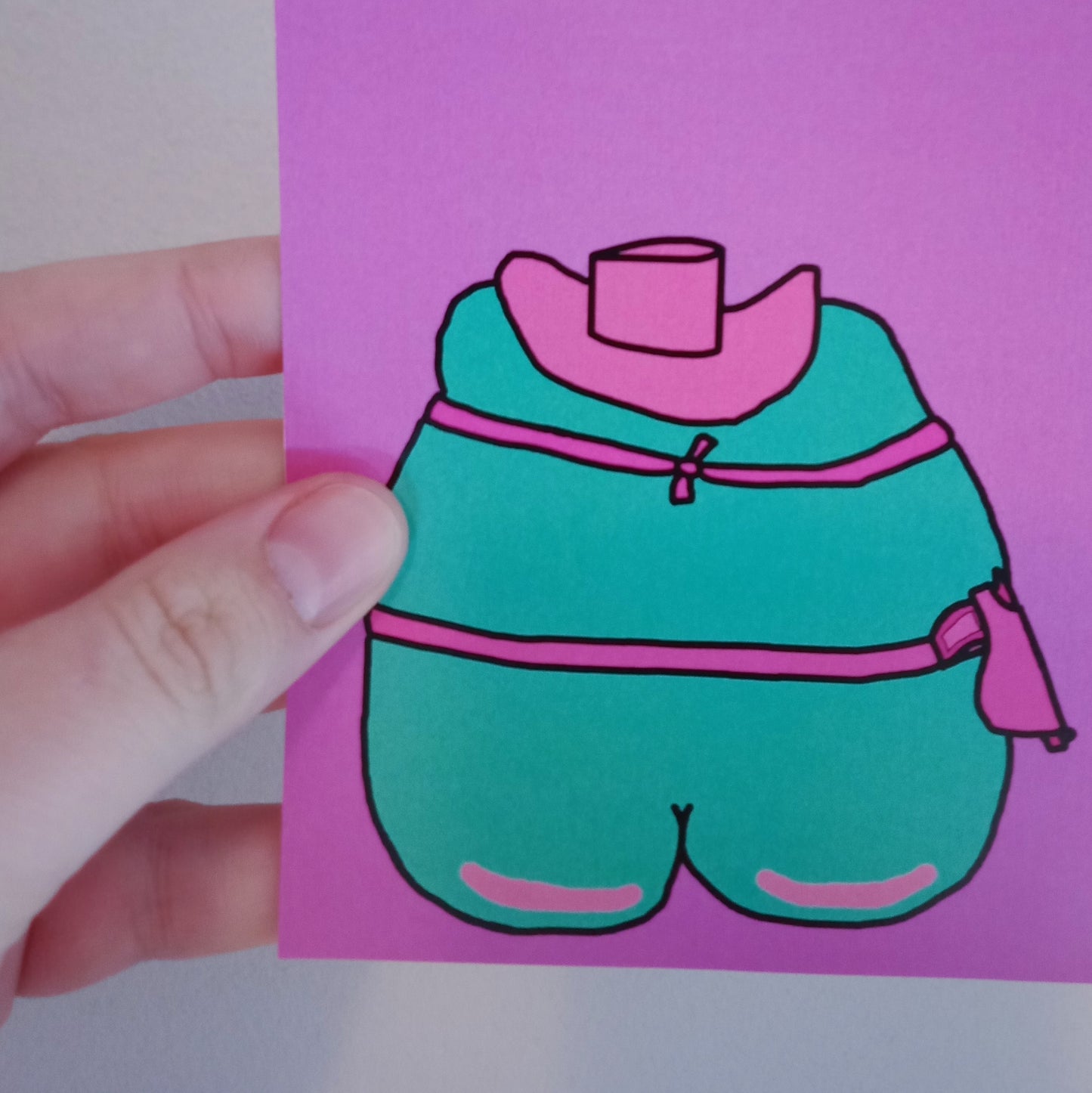 Pink Cowboy Frog A5 Print image 1