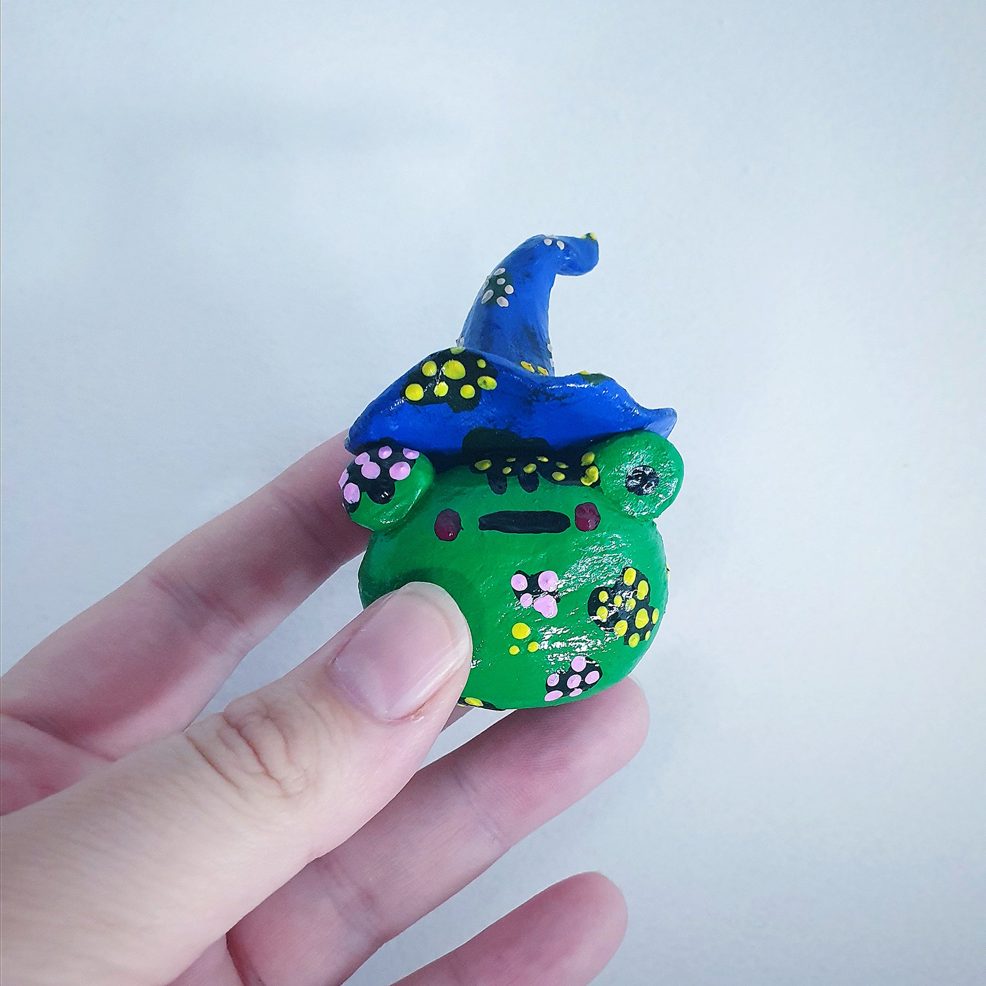 Wizard Frog Clay Ornament (Blue Hat) image 3