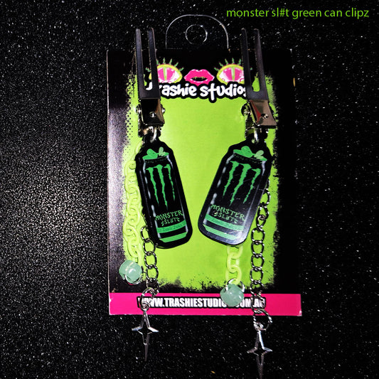 Monster Sl#t GREEN CAN - HAIR CLIPZ