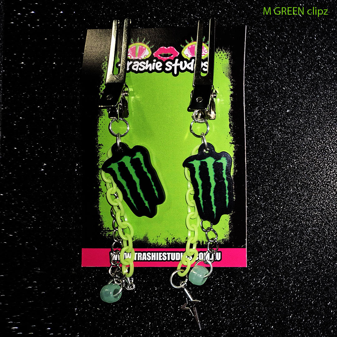 Monster Sl#t GREEN M - HAIR CLIPZ