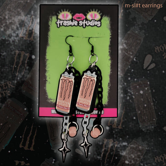 MONSTER SL#T CAN PEACH - EARRINGS
