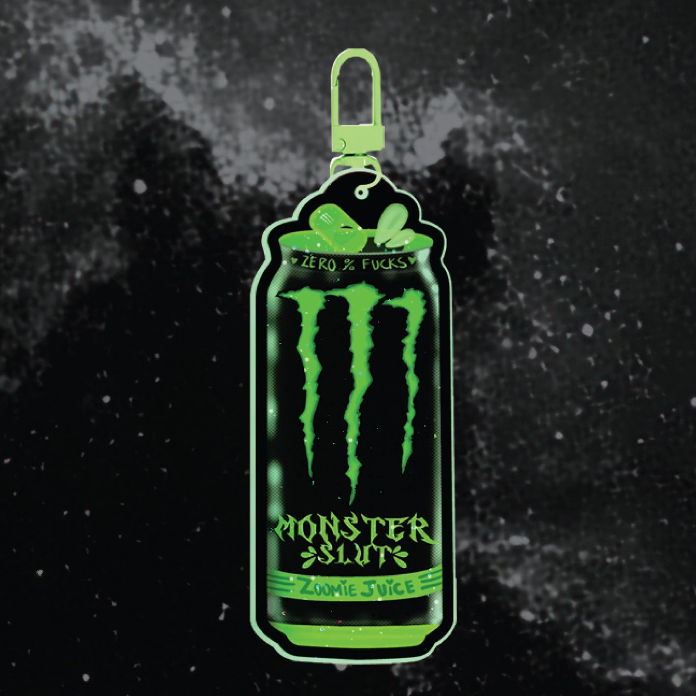 *PRE-ORDER* Monster Sl#t Can GREEN - Keychain