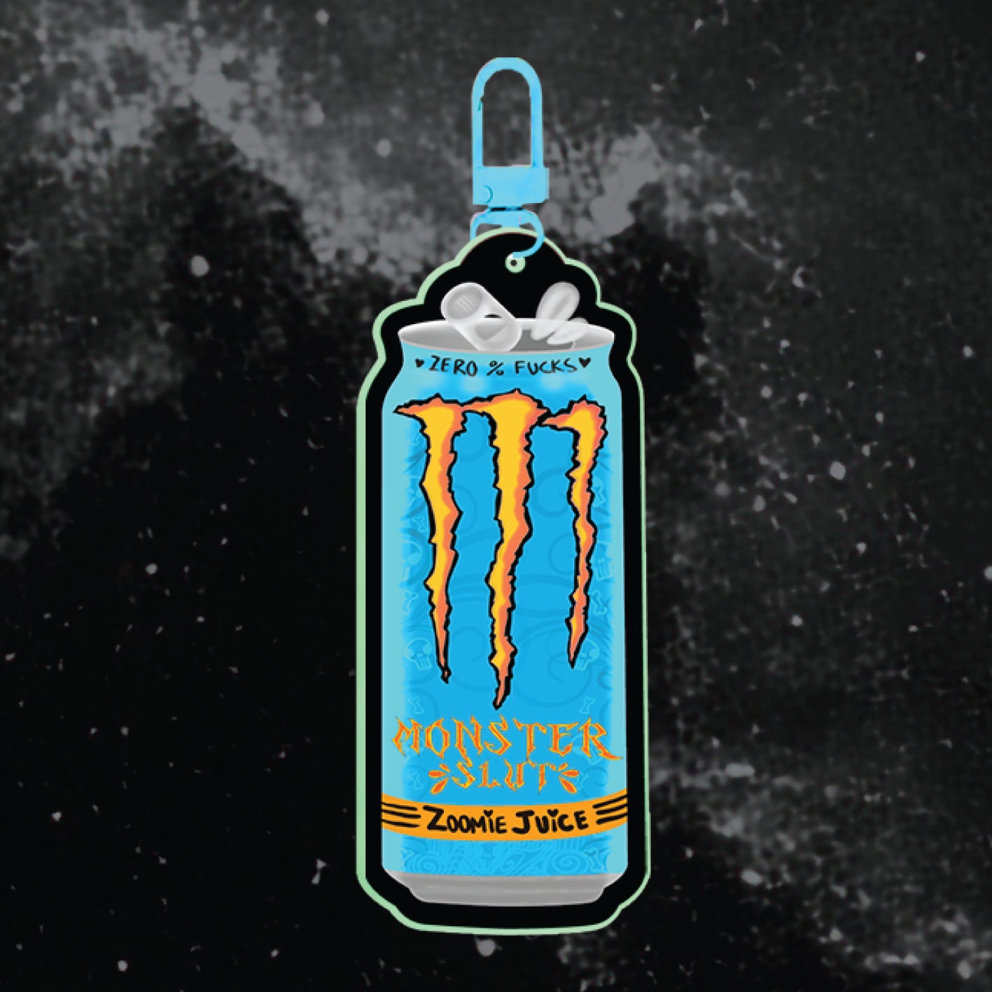 Monster Sl#t Can ORANGE - Keychain