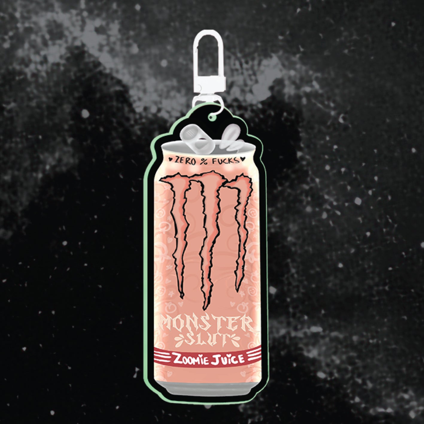 Monster Sl#t Can PEACHY - Keychain