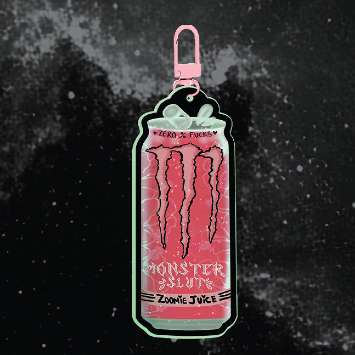 *PRE-ORDER* Monster Sl#t Can PINK - Keychain