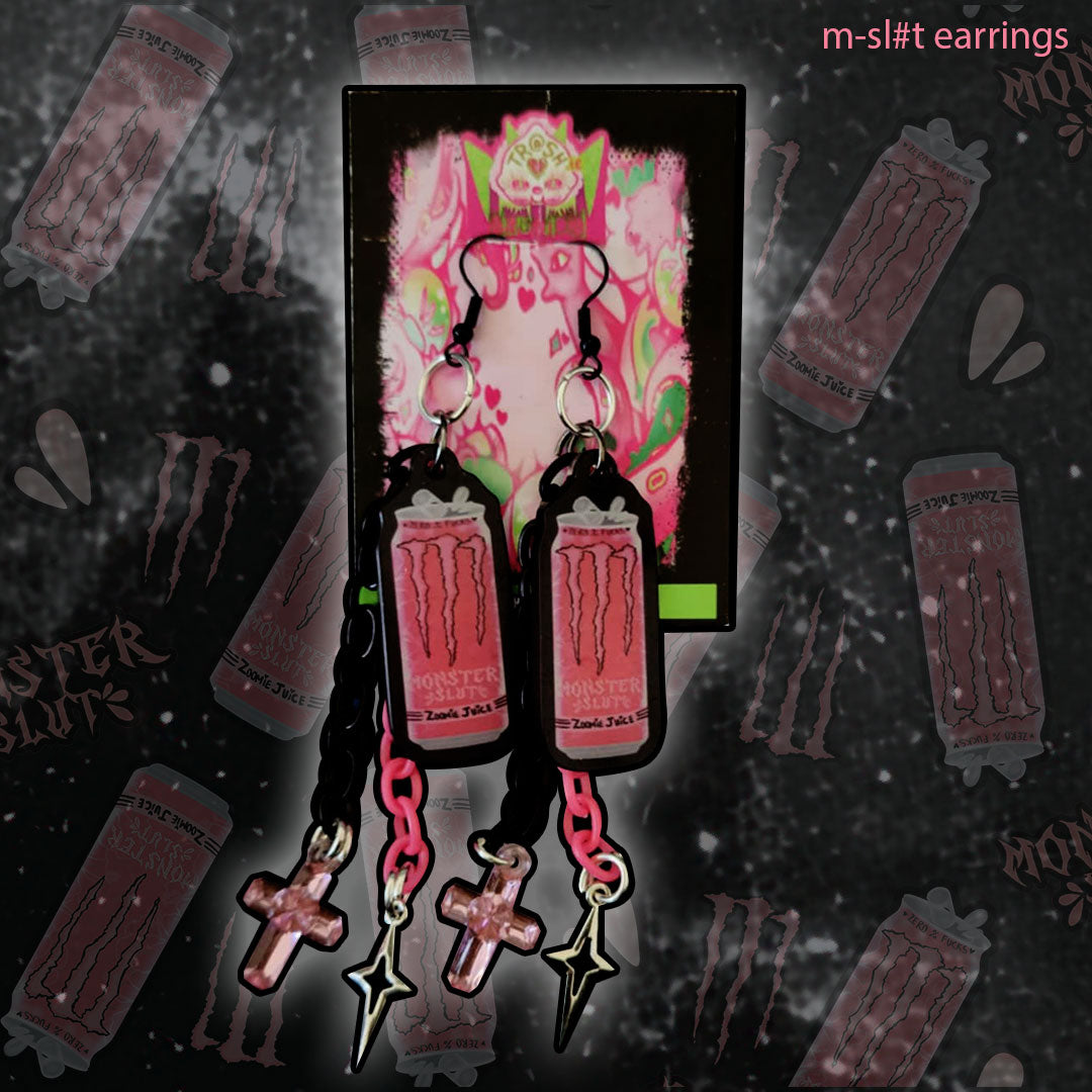 MONSTER SL#T PINK - EARRINGS