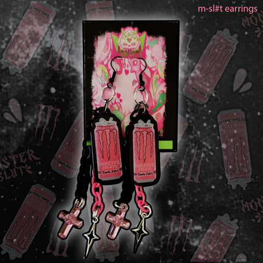 MONSTER SL#T PINK - EARRINGS