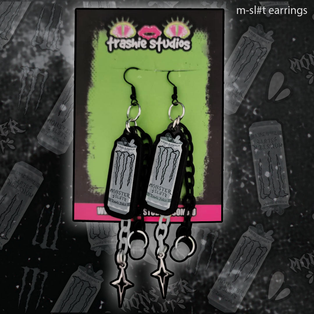 MONSTER SL#T WHITE - EARRINGS