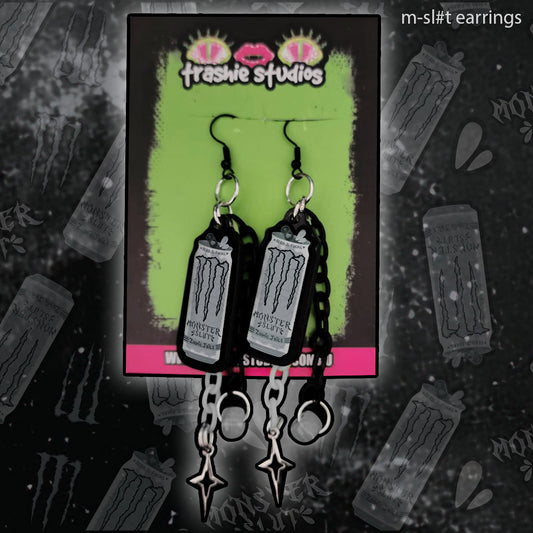 MONSTER SL#T WHITE - EARRINGS