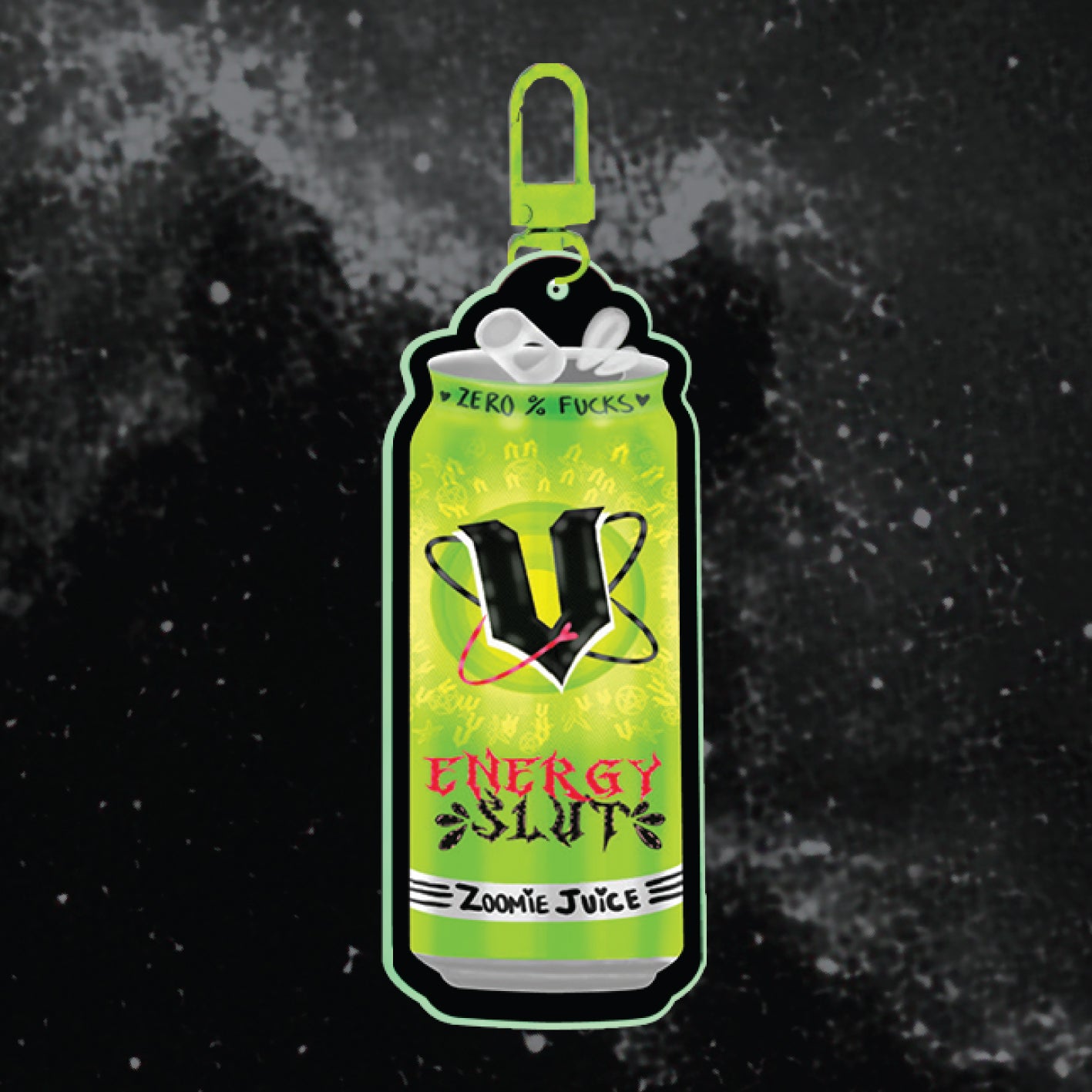 Energy Sl#t Can Vee - Keychain