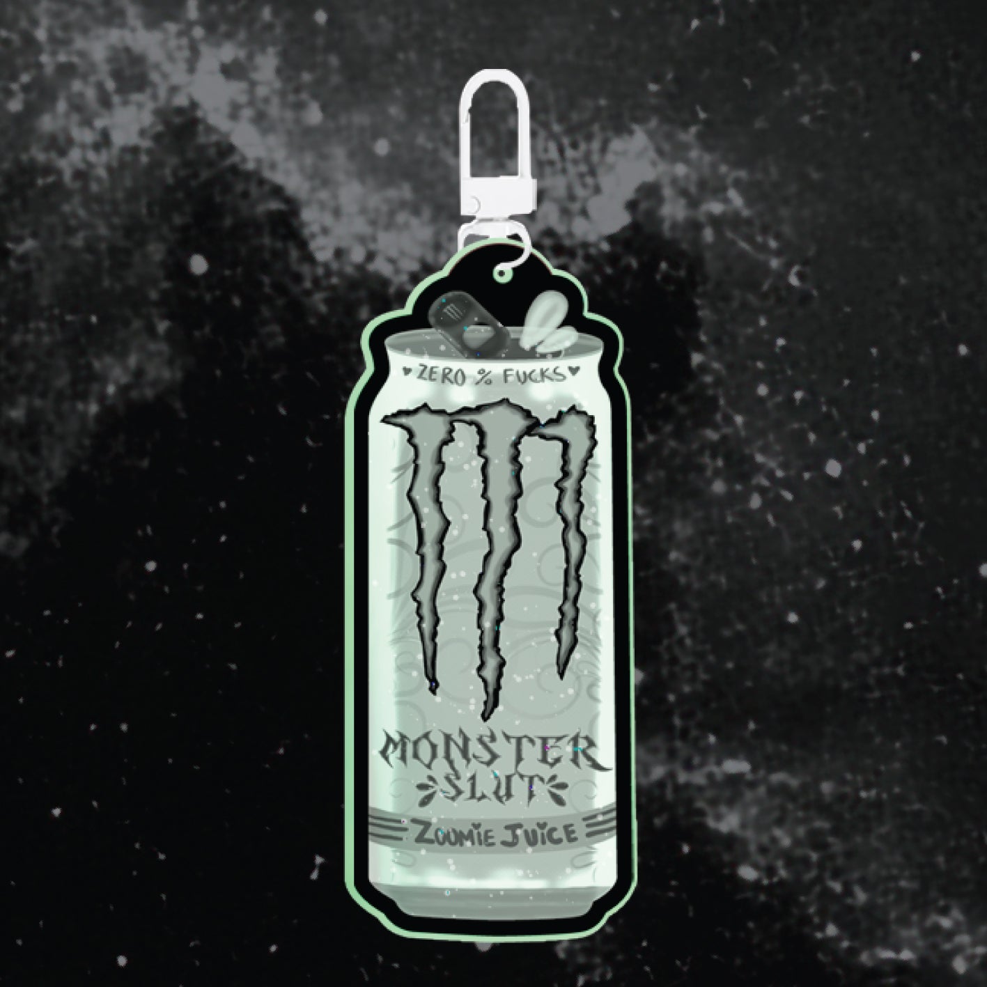 *PRE-ORDER*  Monster Sl#t Can WHITE - Keychain