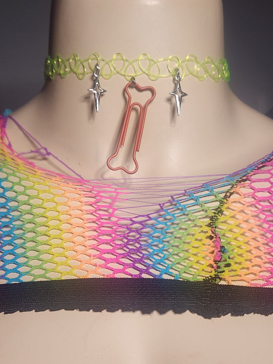 BONE PAPERCLIP - STRETCHY CHOKER image 0