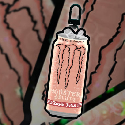 Monster Sl#t Can PEACH - Keychain