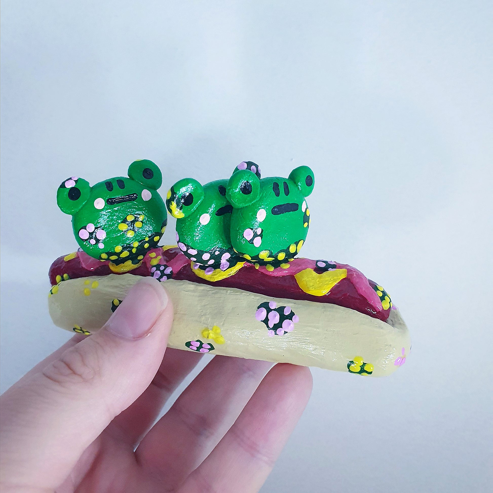 Hotdog Frogs Clay Ornament image 2